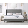 thumbnail image 2 of Newboti Furniture Rozitta Gray Velvet Wingback Platform Bed, Queen NO.87523, 2 of 6