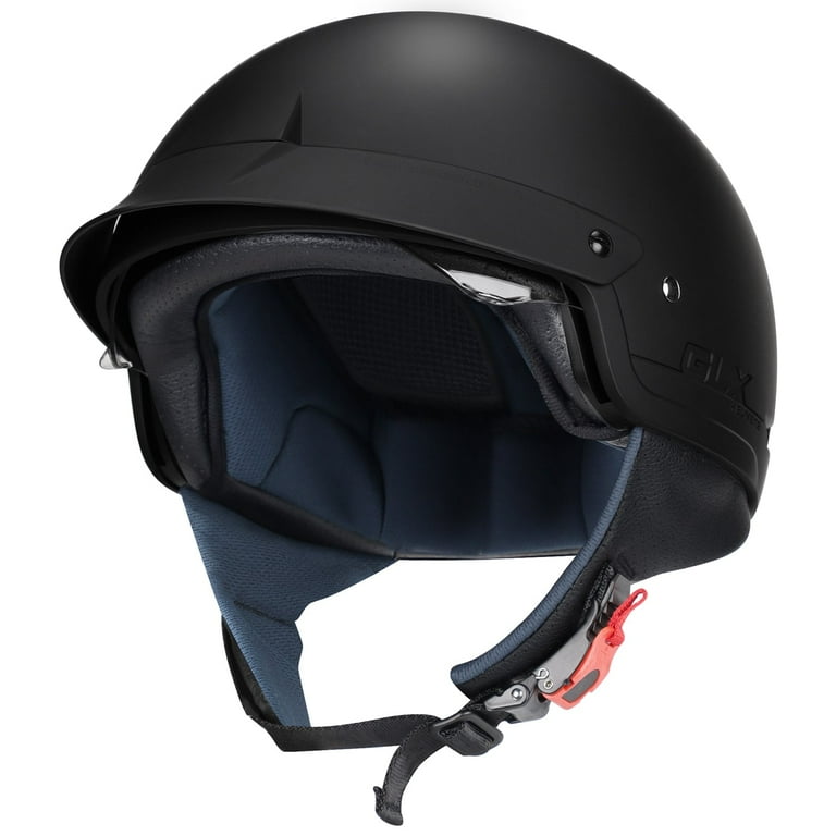 GLX GX11 Compact Lightweight Full Face Motorcycle Street Bike Helmet with Extra Tinted Visor Dot Approved (Matte Black Large)