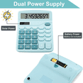 thumbnail image 2 of 12 Digits Electronic Calculator Solar Calculator Calculator Office Financial Basic Desk Calculator-Blue, 2 of 6
