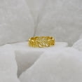 thumbnail image 5 of Full eternity vine wedding band Filigree gold plated silver ring wedding band hollow-out ring Inspired leaf ring Floral stackable matching ring, 5 of 8