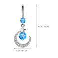 thumbnail image 2 of 1 Pair Exquisite Rhinestone Moon Star Earrings Rhinestone Dangle Earrings, 2 of 8