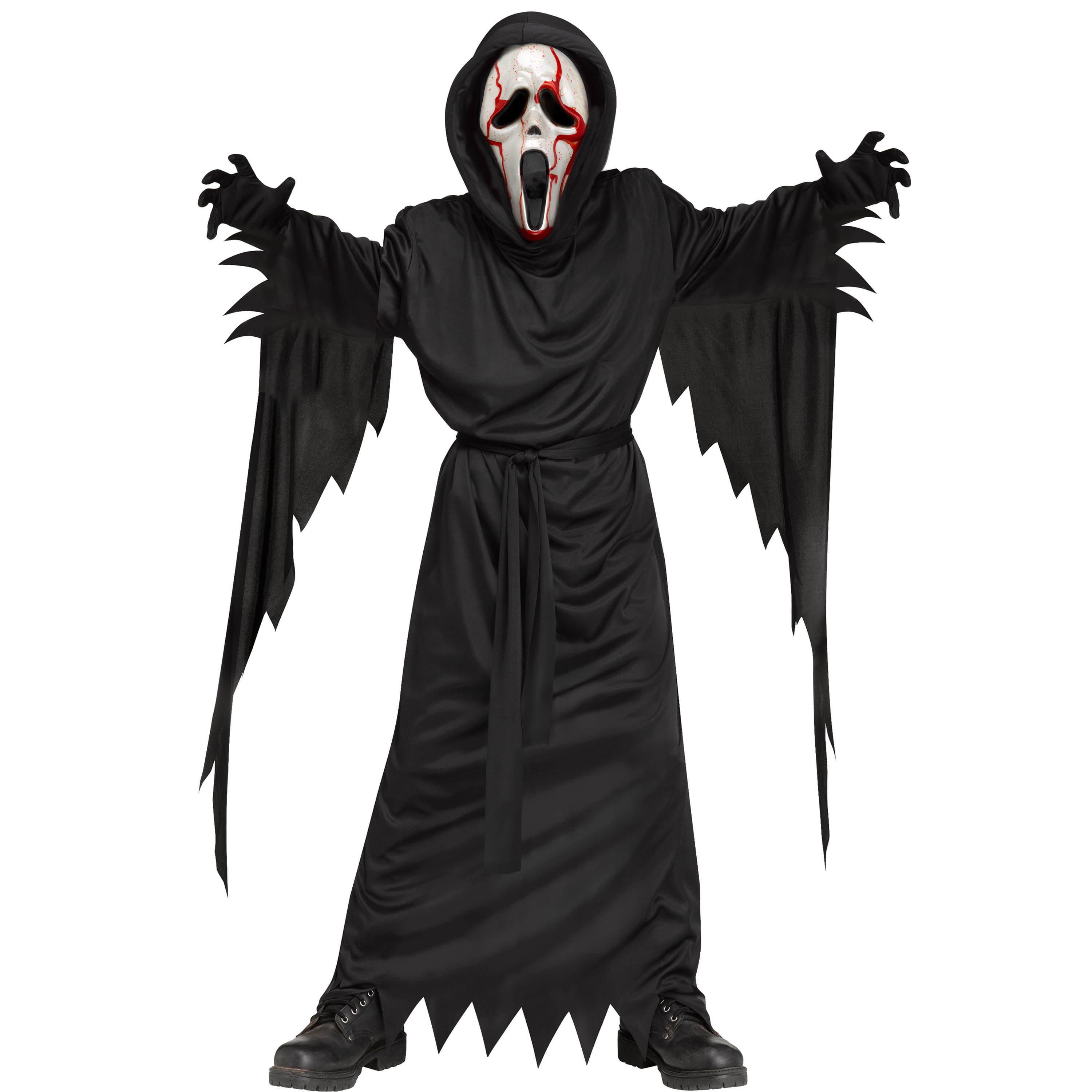 Fun World Bleeding Ghost Face Halloween Costume, 5-Piece, Kids L