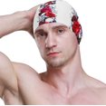 thumbnail image 3 of FYBTO Swimming Cap Halloween Skull and Flower Unisex Adult FYBTO Polyester, 3 of 4