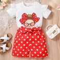 thumbnail image 5 of Gubotare Outfits for Toddler Girls Toddler Kids Child Baby Girl Clothes Set Summer Short Sleeve Pocket Round Neck Top Shorts Clothing Outfits 3T 4T (Red,3-4 Years), 5 of 5