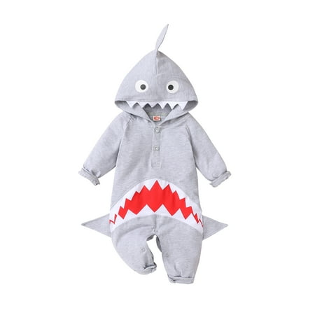 

Children Romper Newborn s Shark Pattern Jumpsuit Pointed Teeth Bigmouth Fin One Piece Suit for Infants