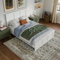 thumbnail image 3 of AFI Charlotte Full Solid Wood Low Profile Platform Bed with Matching Footboard, White, 3 of 12