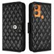 thumbnail image 2 of Rhombic Texture Leather Case For Oukitel C33, 2 of 5