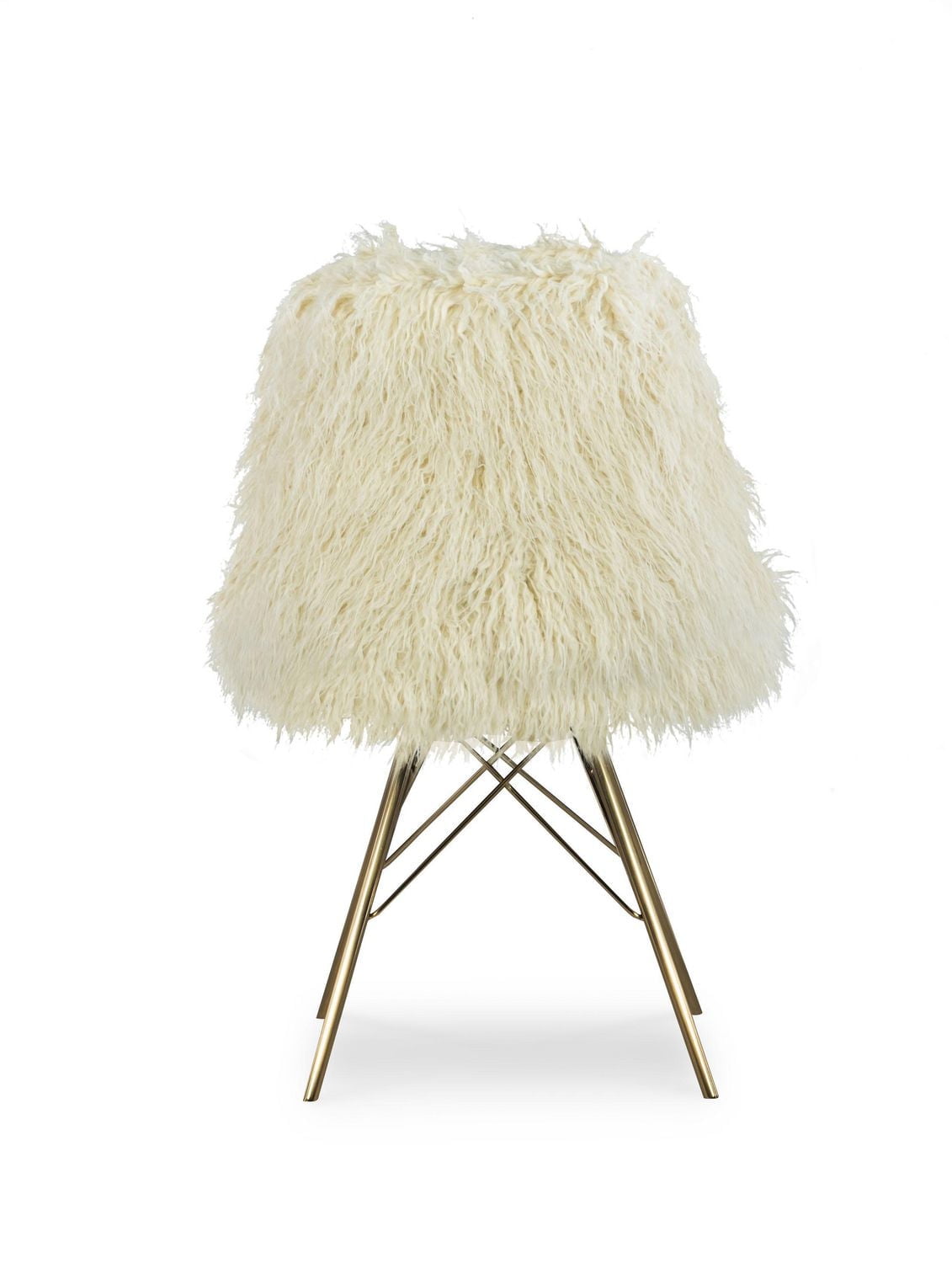 Niles Faux Fur Chair with Gold Metal Base