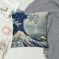thumbnail image 2 of Creowell Great Wave Throw Pillow Case Kanagawa Japanese Traditional Oriental Sea Waves Natural Pillow Covers Decorative Pillow Cover  White, 2 of 5