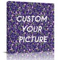 thumbnail image 2 of Purple Pink Wildflowers Wall Art Painting on Canvas, Pastoral Botanical Leaves Canvas Art Home Prints Wall Art Framed Modern Artwork for Living Room Bedroom Wall Decor 20x20in, 2 of 8