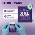 thumbnail image 3 of ProHeal XXL Alcohol Wipes, Individually Wrapped - 150 ct. Sterile Alcohol Prep Pads Fully Saturated with 70% Isopropyl, Extra Coverage, 3 of 6