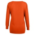 thumbnail image 4 of Tops for Women Trendy Viikei 2025 Fall Womens Tops Plus Clearance,Oversized Tshirts for Women Solid Workout Sweatshirts Basic Long Sleeve Shirt Classic V-Neck Tops Orange XL, 4 of 4