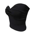 thumbnail image 4 of Hpapadks Tankini Tops for Women Elegant Strapless Solid Knit Stretch Tube Bandeau Bra Crop Tops Camisole Tops for Women Black L, 4 of 5