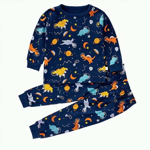 UAYOTSE Boys Girls Pjs Set Two Piece Fleece Pajamas kids Fall Winter Long Sleeve pajamas Loungewear,Sizes 3-4 Years