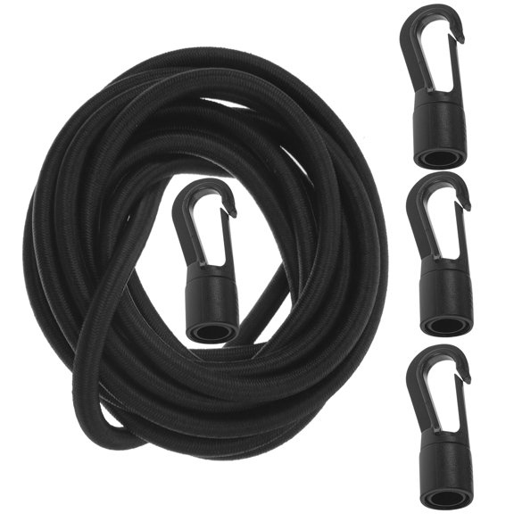 FELTECHELECTR 1Set Kayak Paddle Fix Strap Black Elastic Ties with Hook for Durable Outdoor Use