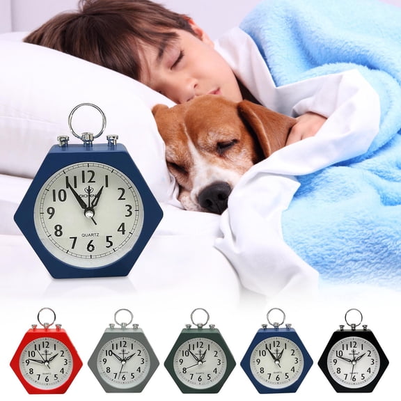 sruoe Alarm Clock, Digital Clock, Alarm Clock for Kids, Silent Study Alarm Clock, Modern Electric Alarm Clocks, Alarms Clock for Bedroom, Gray