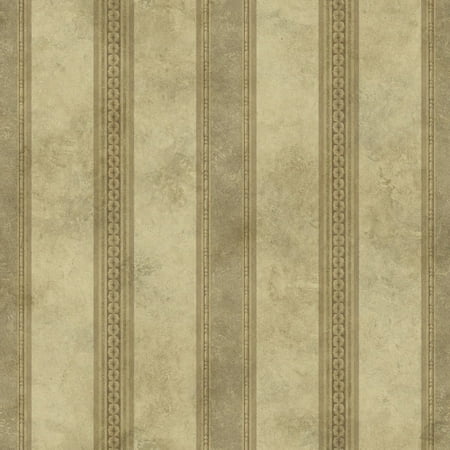 Tuscan Bronze Reflector - Warner Studios by Brewster ARB676011 Arbor Rose Tuscan Bronze Stripe Wallpaper