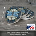 thumbnail image 6 of Thirstystone Apple Dragonfly Round Natural Sandstone Coaster 4-Pack, 6 of 6