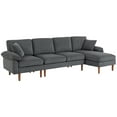 thumbnail image 1 of HOMCOM Changeable Sectional Sofa with Changeable Chaise Lounge, Dark Grey, 1 of 10