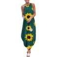 thumbnail image 2 of SMihono Robe Maxi Boho d'Été pour Femmes Grande Taille Robe d'Été Décontractée Sans Manches à Col Licou avec Bretelles Jupe Fendue Maxi Imprimée Robe de Plage Robe d'Été, 2 of 4