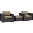 thumbnail image 2 of Modway Convene 3 Piece Outdoor Patio Sofa Set in Espresso Mocha, 2 of 6