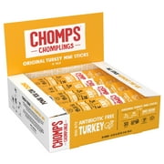 Chomps Mini Free Range Turkey Jerky Sticks, High Protein, Gluten Free, Sugar Free, Whole 30 Approved, 24ct 0.5oz