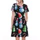 thumbnail image 1 of Balery Disco Mirror Ball Snowman Vestidos sueltos de manga corta para mujer, vestidos de verano 2025, vestidos casuales de corte A con vuelo., 1 of 6