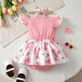 thumbnail image 4 of LAPAKIDS Baby Girl Ruffled Dress 2-Piece Floral Prints Romper Dress Summer with Headband,3-6 Months, 4 of 7