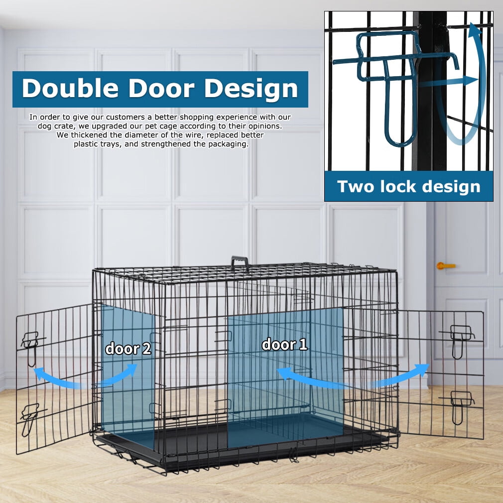 XXL Large Dog Crate for Large Dog 48 Inch Folding Dog Cage Metal Wire ...