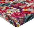 thumbnail image 4 of Ambesonne Floral Design Fitted Sheet, Jumble Cactus Flowers, Queen Size, Dark Coral Laurel Green, 4 of 5
