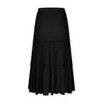 thumbnail image 5 of Women's Long Summer Skirt, 2025 New High Waist Drawstring Slowy A-Line Midi Maxi Skirts Knee Length Skirt Black XXL, 5 of 6