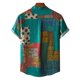 thumbnail image 4 of Camisas Y s Camisas de manga de algodón Camisas Casual Baggy Summer Tops Linen Loose Short Men Imprime Camisas Men (Green, XXL), 4 of 6