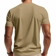 thumbnail image 4 of AHTJRT Men's Casual V-Neck Short Sleeve Gym Athletic T-Shirt Fashion Tee Top Workout Bodybuilding Shirts Khaki S, 4 of 9