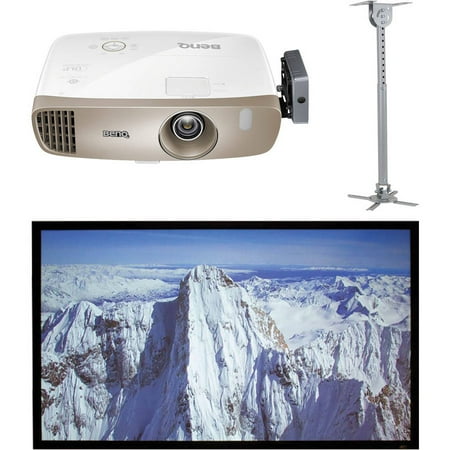 BenQ HT3050 Colorific DLP Full HD 1080P Home Theater Projector, Elite Screens ER100DHD3 100