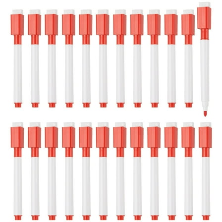 Whiteboard Pen, 0.5-1mm Fine Tip Dry Erase Red White Board Markers, 24 Pcs