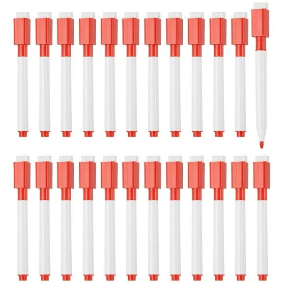 Whiteboard Pen, 0.5-1mm Fine Tip Dry Erase Red White Board Markers, 24 Pcs