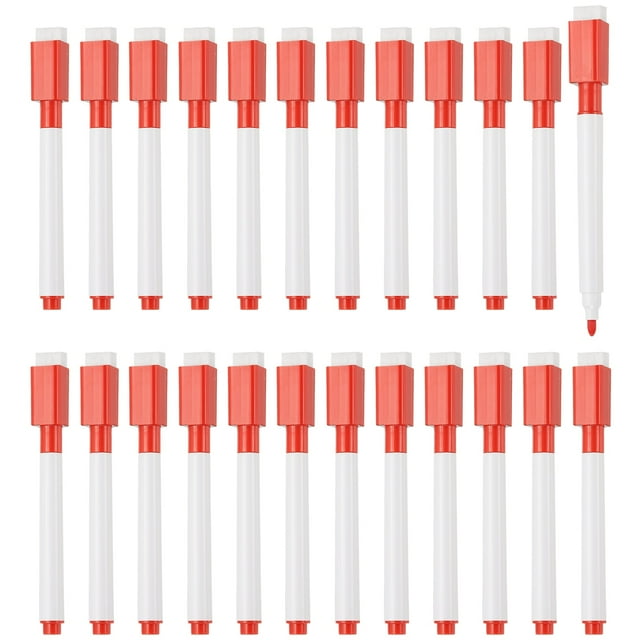 Uxcell Whiteboard Pen, 0.5-1mm Fine Tip Dry Erase Red White Board Markers, 24Pcs