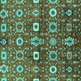 thumbnail image 1 of Ahgly Company Indoor Square Oriental Turquoise Blue Industrial Area Rugs, 5' Square, 1 of 4