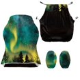 thumbnail image 3 of HELLHERO Northern Lights Forest Stretchable Gaming Chair Cover with Armrest Covers for Office Game Room, Non-Slip Soft Set of 4 Computer Chair Covers with Armchair Slipcovers, 3 of 10