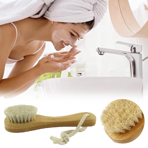 Cleanser Facial Cleansing Device for Smooth Exfoliating Brush Scrubber with Natural Soft Face Brush and Dry Care