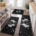 thumbnail image 2 of Black Gothic Cat Rose Moon Pattern Kitchen Rugs Sets Of 3,Kitchen Runner Rugs Non Skid Washable,Decorative Kitchen Floor Mats for Kitchen,Sink,Laundry,17"x30"+ 17"x47" + 17"x59", 2 of 6