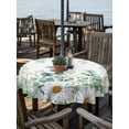 thumbnail image 2 of Outdoor Tablecloth with Umbrella Hole for Patio/Picnic/Party/Camping, Green Eucalyptus Leaves Waterproof Table Cloth Round Cover Washable, Summer Botanical Watercolor Daisy (Dia 60"), 2 of 8