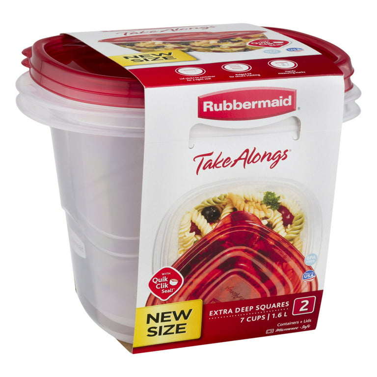Rubbermaid TakeAlong 11.7 Cup Plastic 2pk Large Square Food Storage  Container Clear