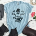 thumbnail image 2 of History Buff Shirt, Unisex Women's Men's Shirt, President Shirt, Lincoln Shirt, Funny Pun Shirt, Heather Light Blue, X-Small, 2 of 6