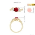 thumbnail image 5 of ANGARA Natural Cushion Ruby and Half Moon Diamond Leaf Ring in 14K Yellow Gold for Women (Size-6mm) | July Birthstone, Birthday, Anniversary, Jewelry Gift for Women | Natural Ruby Ring, 5 of 9