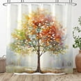 thumbnail image 3 of Colorful Tree Shower Curtain Abstract Art Oil Painting Shower Curtains for Bathroom Pretty Cute Aesthetic Nature Waterproof Fabric Bath Curtain Decor with Hooks (Multicolor, 72'''' x 72''''), 3 of 6