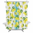 thumbnail image 2 of Summer Lemon Shower Curtain for Bathroom Decor, Watercolor Fruit Farmhouse Blue Strip Waterproof Fabric Shower Curtain, 36"x72" Set with 12 Hooks, 2 of 9