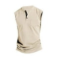 thumbnail image 4 of Tank Tops for Men with Pocket Sleeveless Button Crewneck T Shirts Mens Casual Solid Pullover Loungewear Athletic Workout Undershirts Tees, 4 of 4