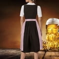 thumbnail image 4 of XIAOCHA Flared Dirndl Skirts for Women Dot Stripe Print Oktoberfest Midi Apron Dresses Party Bottoms,Pink,Sizes M, 4 of 8
