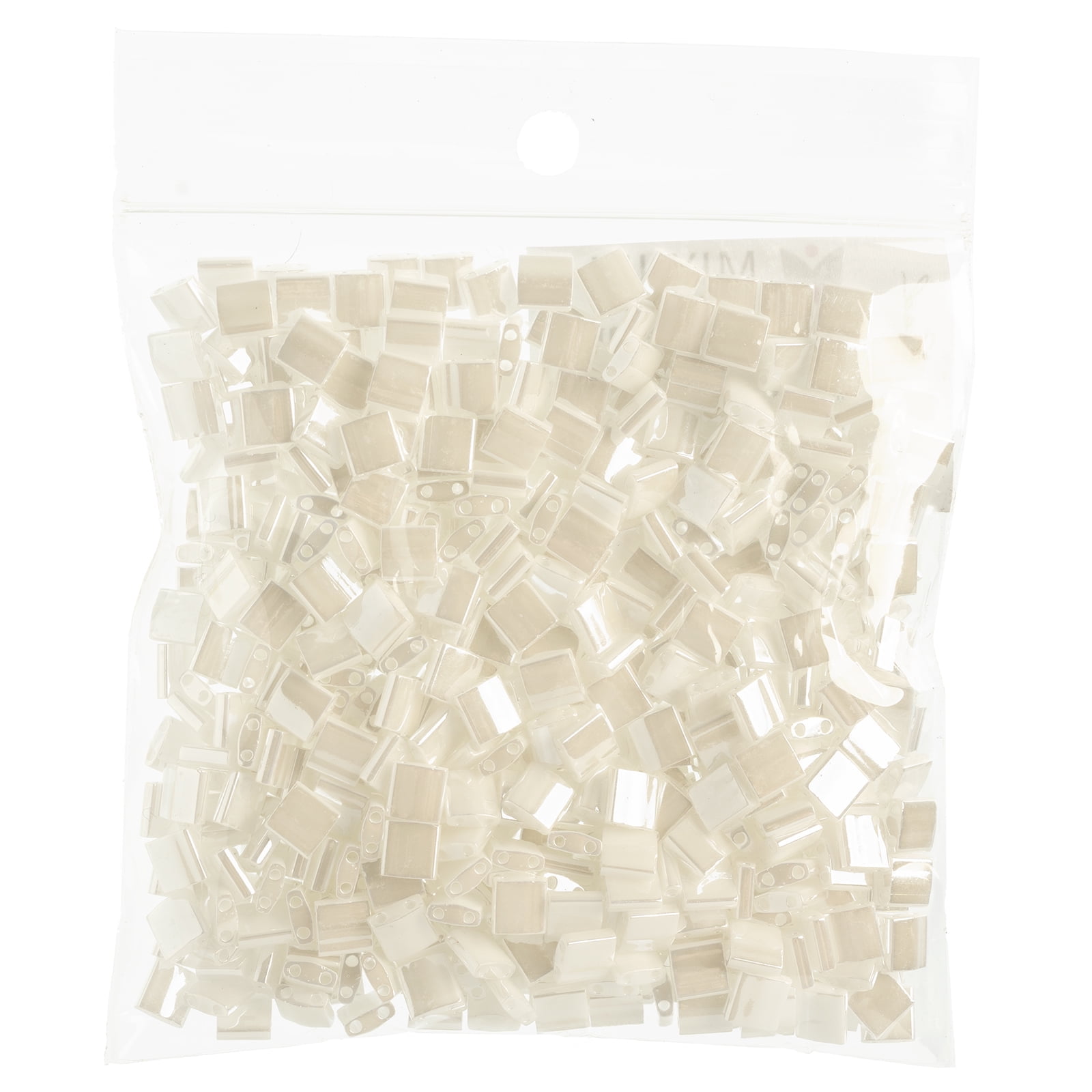 Miyuki 5x5mm TL-420 White Pearl Opaque Ceylon Tila Glass Square Beads 50 Grams